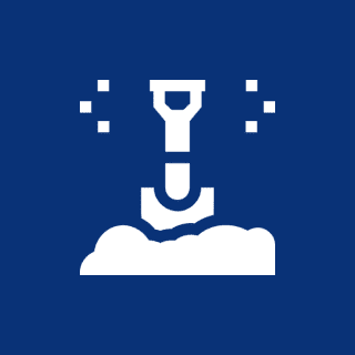 Minimalist shovel and cloud design