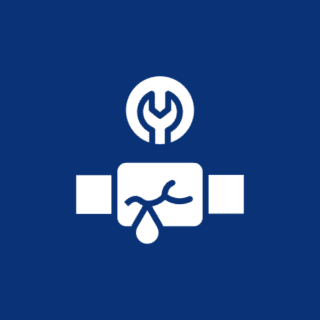 Wrench and leaking pipe icon
